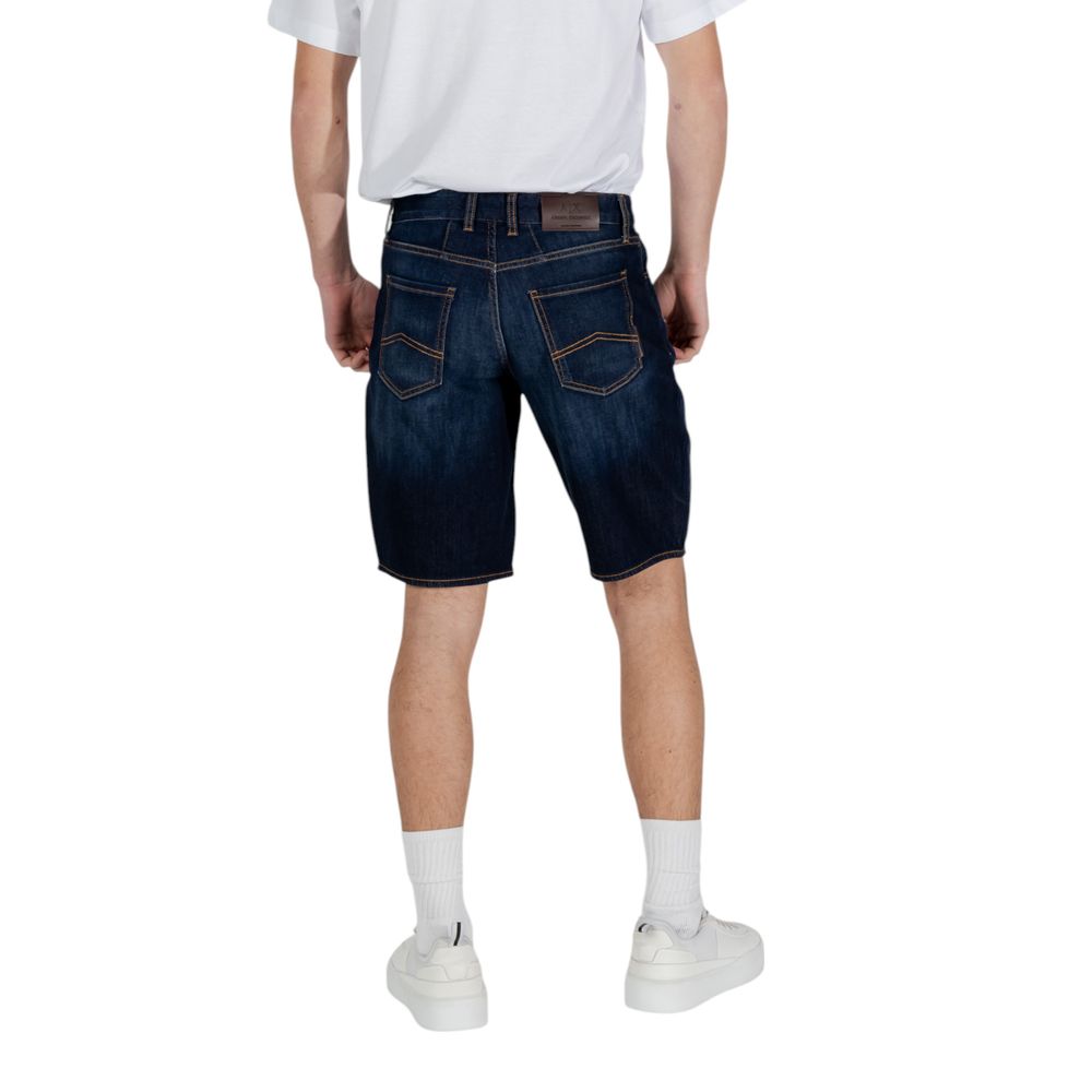 Armani Exchange Blue Cotton Bermuda Shorts Mens Shorts
