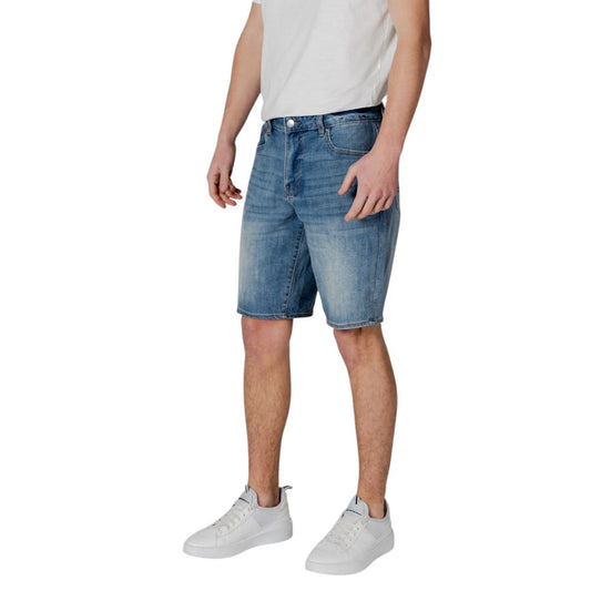 Armani Exchange Blue Polyester Bermuda Shorts Mens Shorts