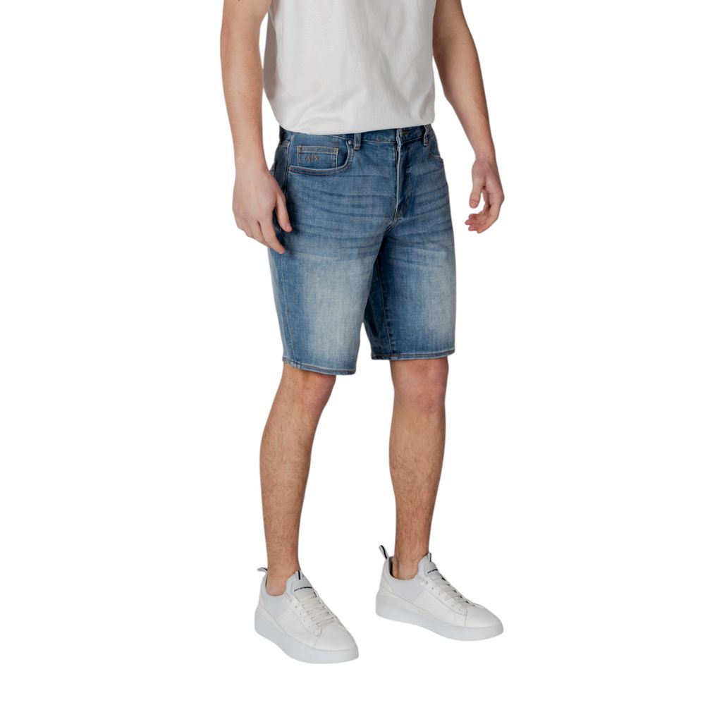 Armani Exchange Blue Polyester Bermuda Shorts Mens Shorts
