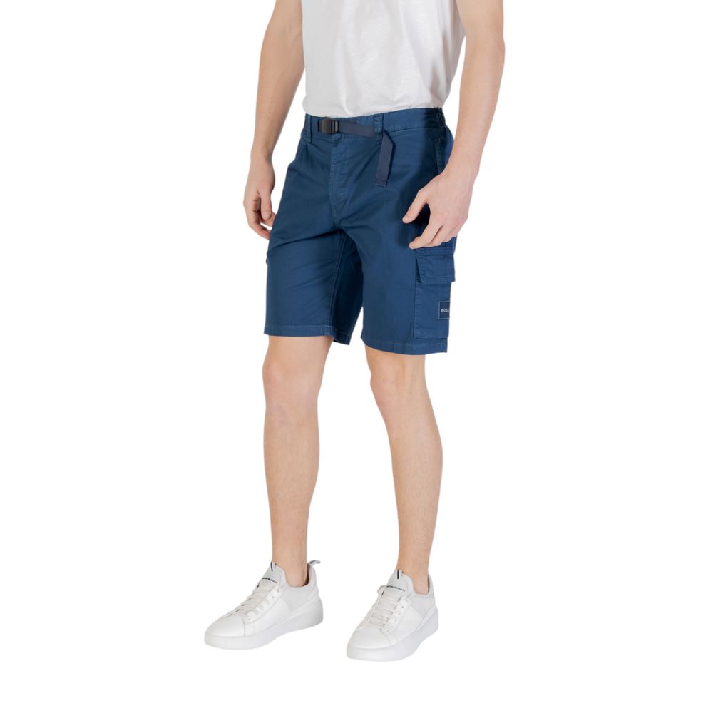 Hugo Boss Blue Cotton Bermuda Shorts Mens Shorts