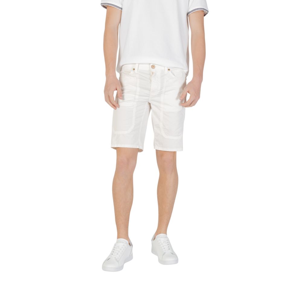 Jeckerson White Cotton Bermuda Shorts Mens Shorts