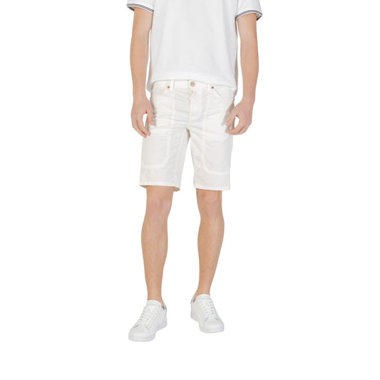 Jeckerson White Cotton Bermuda Shorts Mens Shorts