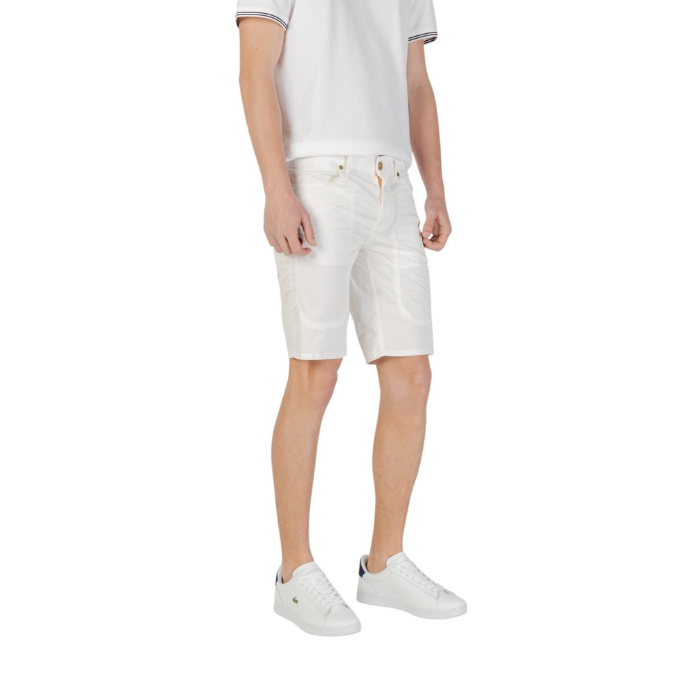 Jeckerson White Cotton Bermuda Shorts Mens Shorts