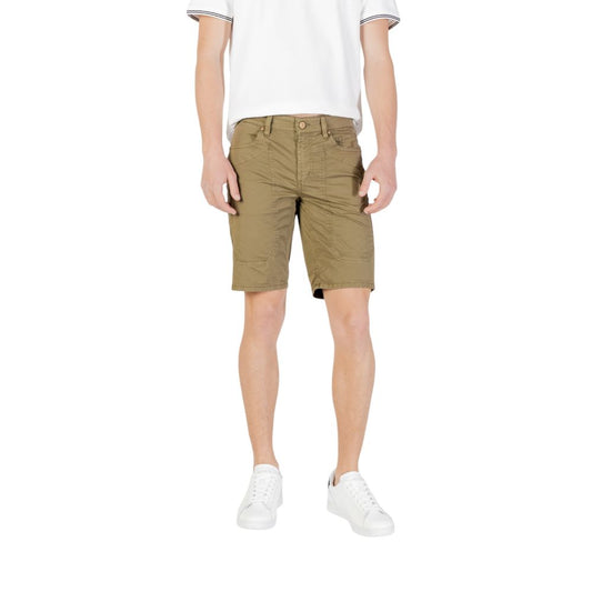 Jeckerson Green Cotton Bermuda Shorts Mens Shorts