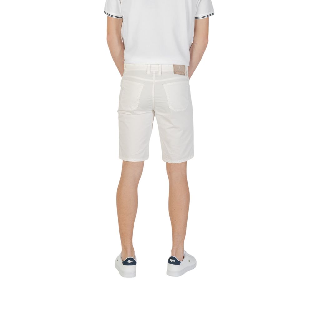 Jeckerson White Cotton Bermuda Shorts Mens Shorts