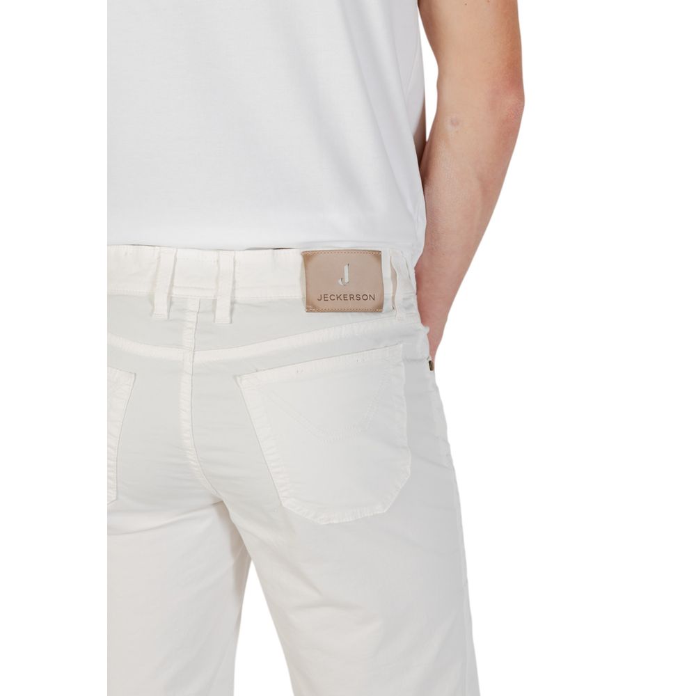 Jeckerson White Cotton Bermuda Shorts Mens Shorts