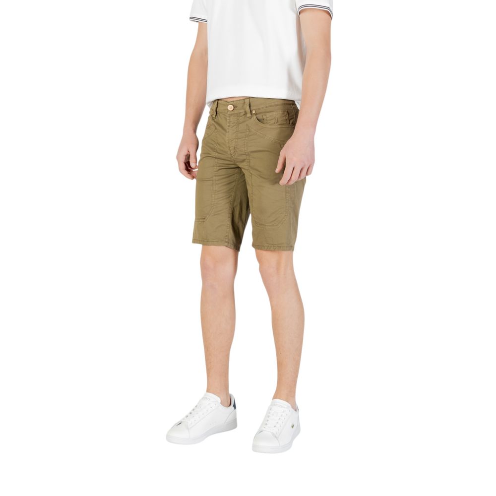Jeckerson Green Cotton Bermuda Shorts Mens Shorts