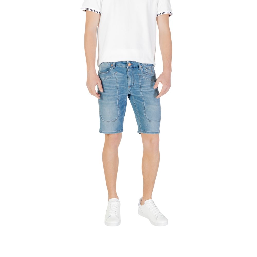 Jeckerson Light Blue Cotton Bermuda Shorts Mens Shorts