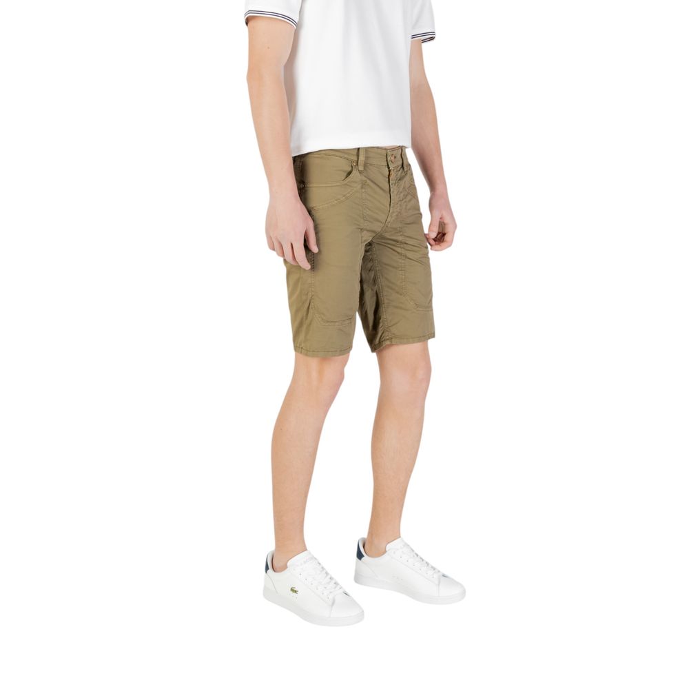 Jeckerson Green Cotton Bermuda Shorts Mens Shorts