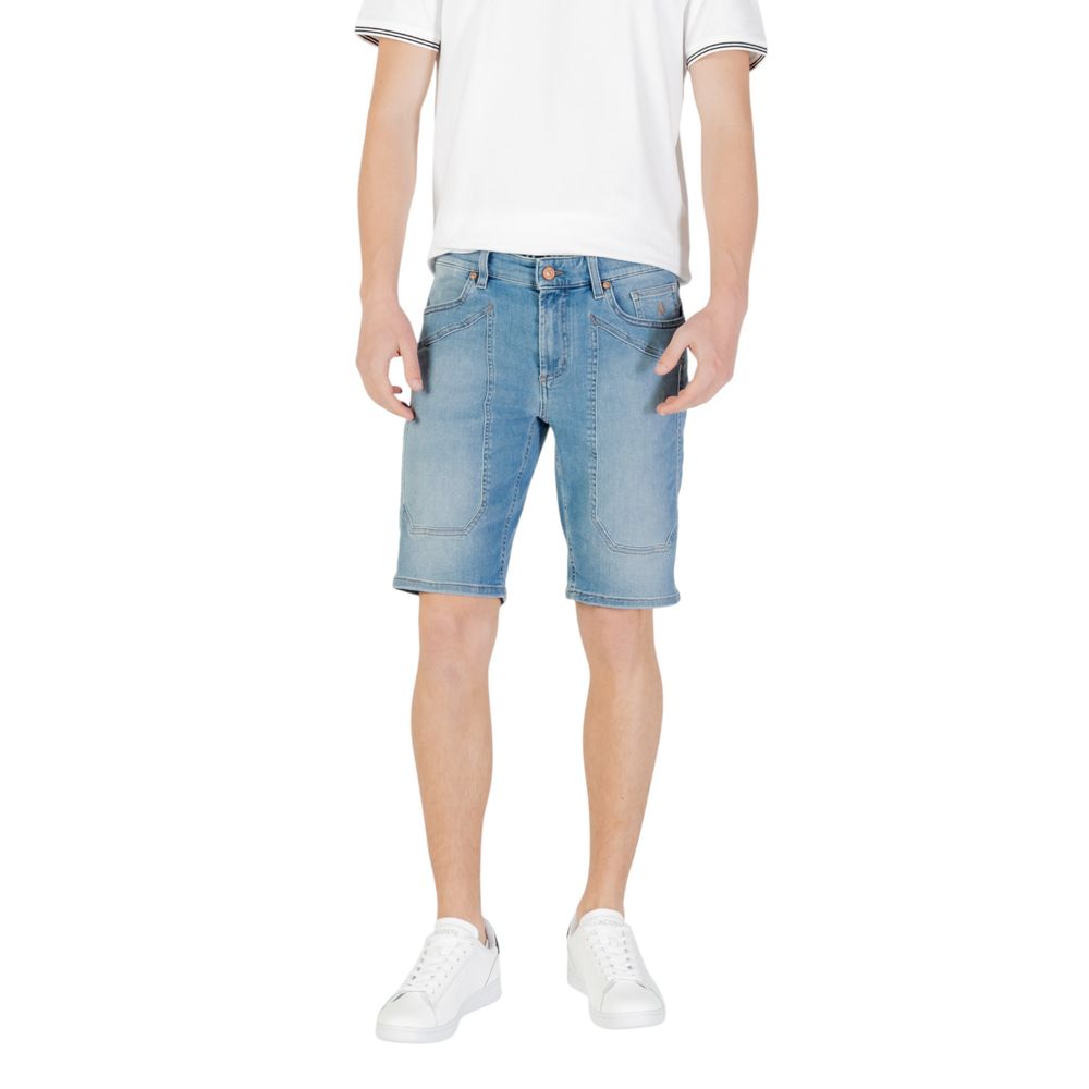 Jeckerson Light Blue Cotton Bermuda Shorts Mens Shorts