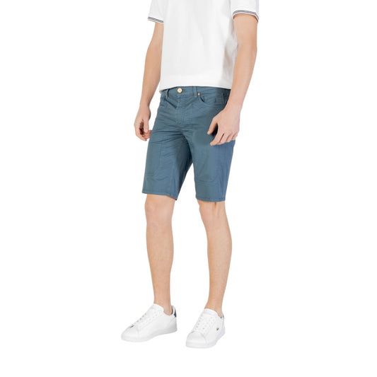 Jeckerson Blue Cotton Bermuda Shorts Mens Shorts
