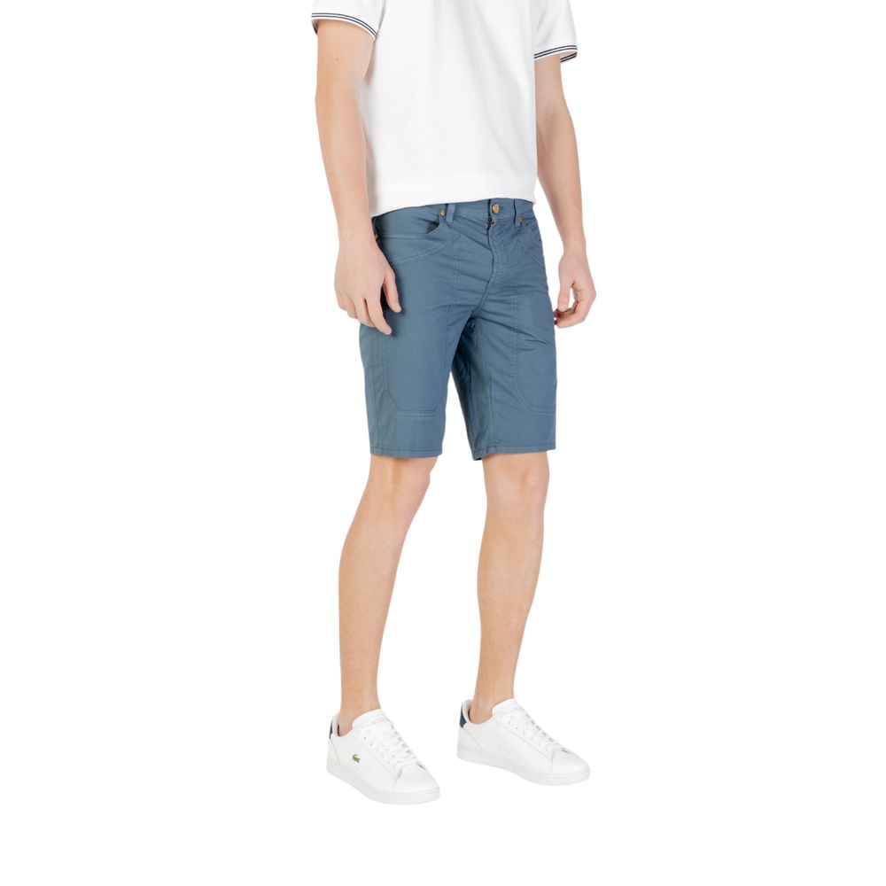 Jeckerson Blue Cotton Bermuda Shorts Mens Shorts