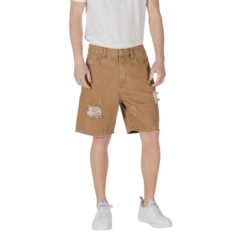 Gianni Lupo Beige Cotton Bermuda Shorts Mens Shorts