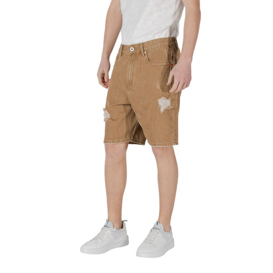 Gianni Lupo Beige Cotton Bermuda Shorts Mens Shorts