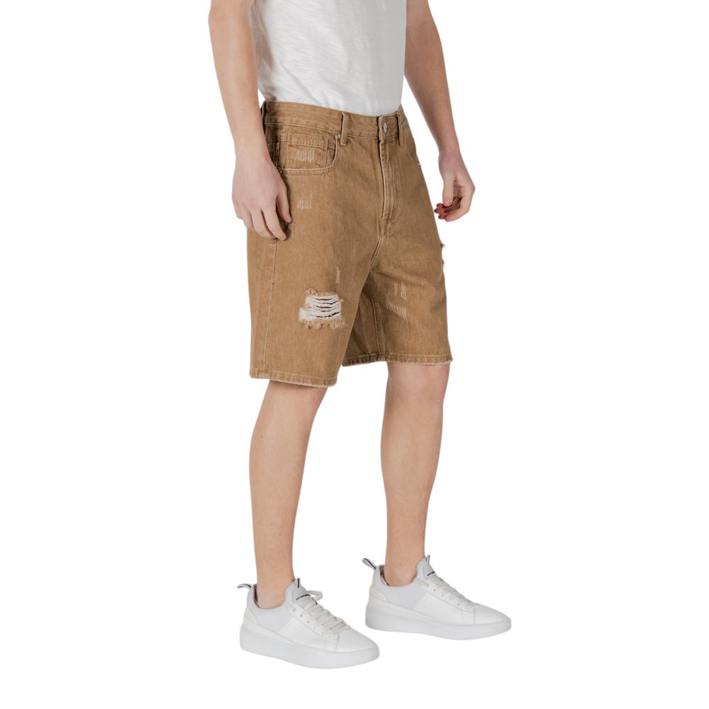 Gianni Lupo Beige Cotton Bermuda Shorts Mens Shorts