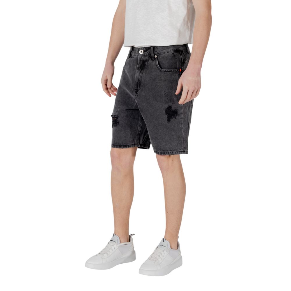 Gianni Lupo Black Cotton Bermuda Shorts Mens Shorts