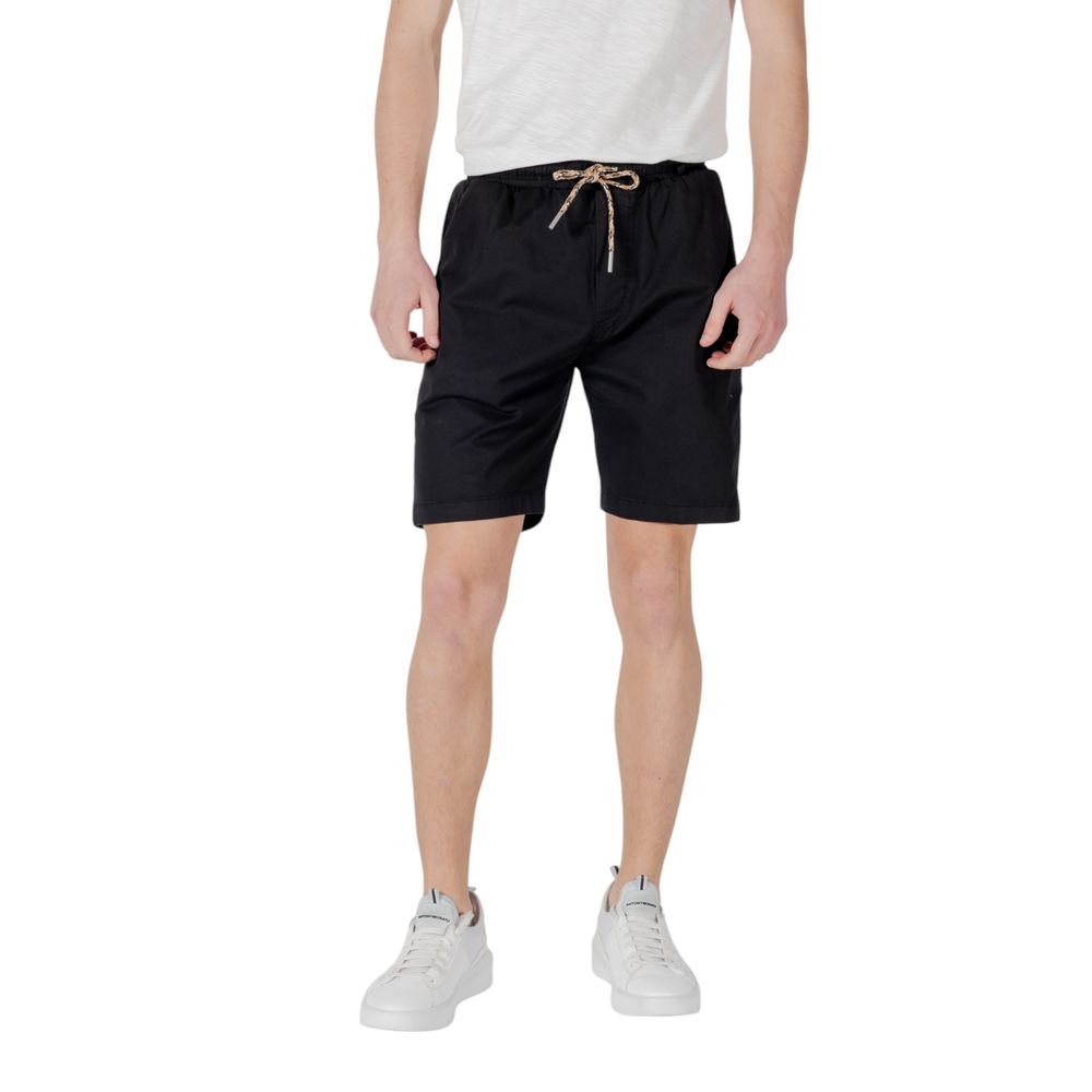 Gianni Lupo Black Cotton Bermuda Shorts Mens Shorts