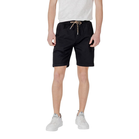 Gianni Lupo Black Cotton Bermuda Shorts Mens Shorts