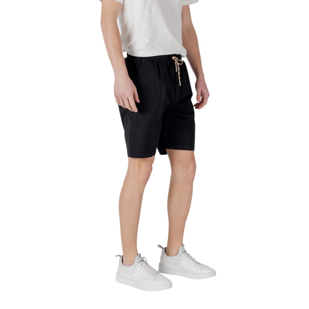 Gianni Lupo Black Cotton Bermuda Shorts Mens Shorts