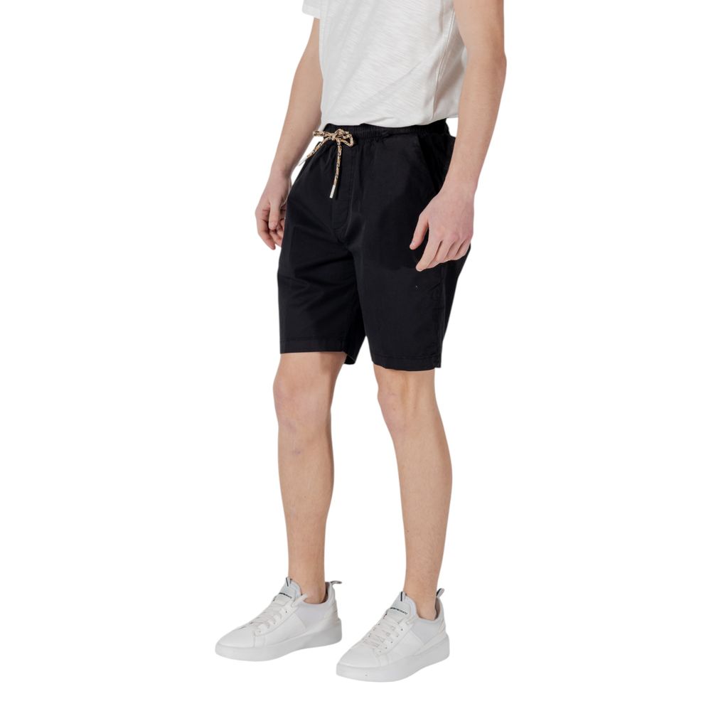Gianni Lupo Black Cotton Bermuda Shorts Mens Shorts