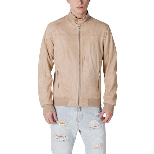 Gianni Lupo Beige Polyester Jackets & Coat