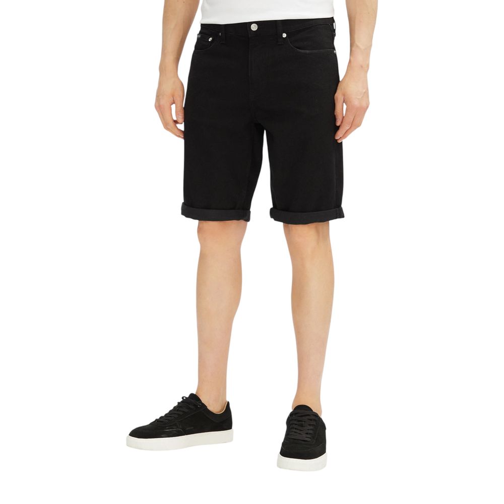Calvin Klein Jeans Black Cotton Bermuda Shorts Mens Shorts
