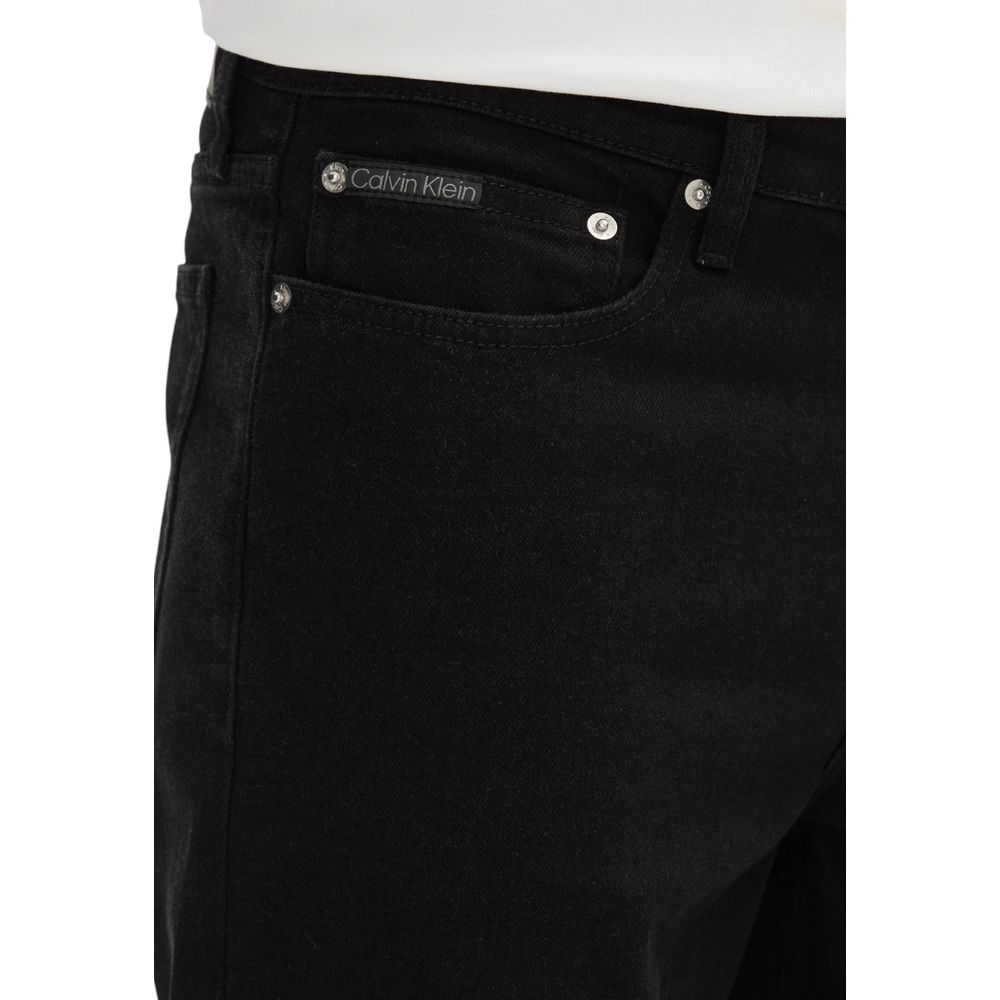 Calvin Klein Jeans Black Cotton Bermuda Shorts Mens Shorts
