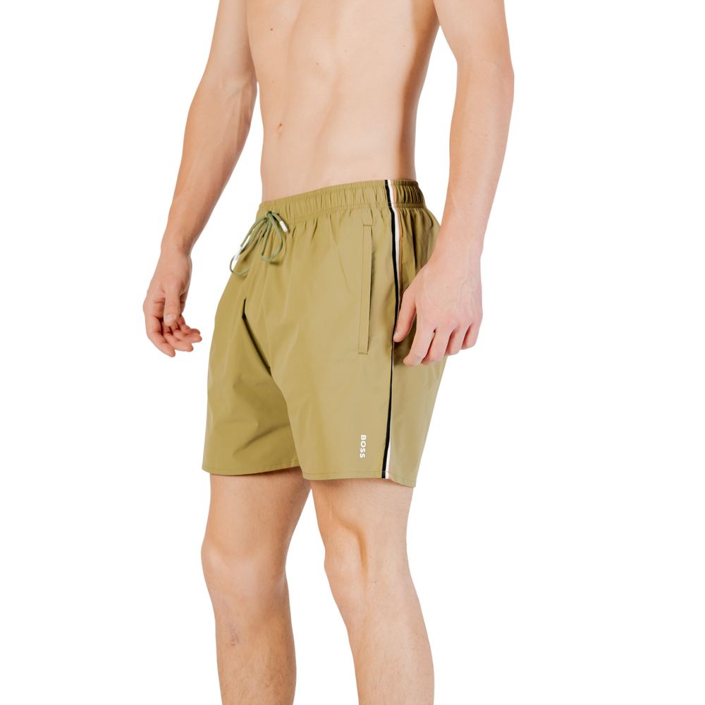 Hugo Boss Green Polyester Swim Shorts Mens Swim