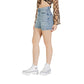 ICHI Light Blue Cotton Short