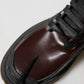 Dolce & Gabbana Maroon Leather Mid Calf Biker Boots Shoes