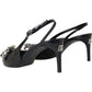Dolce & Gabbana Black Patent Leather Crystal Slingback Shoes