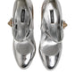 Dolce & Gabbana Silver Chandelier Sculpted Heel Mary Jane Pump Shoes