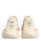 Dolce & Gabbana White Pink Leather Daymaster Sneakers Shoes