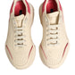Dolce & Gabbana White Pink Leather Daymaster Sneakers Shoes