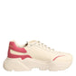 Dolce & Gabbana White Pink Leather Daymaster Sneakers Shoes