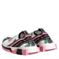 Dolce & Gabbana White Rose Print Sorrento Sneakers Shoes