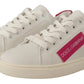 Dolce & Gabbana White Suede Leather Low Top Sneakers Shoes
