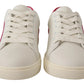 Dolce & Gabbana White Suede Leather Low Top Sneakers Shoes