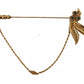 Dolce & Gabbana Gold Tone 925 Sterling Silver Crystal Chain Brooch Womens Brooch