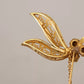 Dolce & Gabbana Gold Tone 925 Sterling Silver Crystal Chain Brooch Womens Brooch