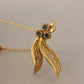 Dolce & Gabbana Gold Tone 925 Sterling Silver Crystal Chain Brooch Womens Brooch