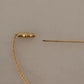 Dolce & Gabbana Gold Tone 925 Sterling Silver Crystal Chain Brooch Womens Brooch