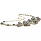 Dolce & Gabbana Gold Brass Link Chain Rose Petal Crystal Necklace Womens Necklace