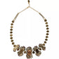 Dolce & Gabbana Gold Brass Link Chain Rose Petal Crystal Necklace Womens Necklace