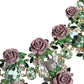 Dolce & Gabbana Gold Brass Link Chain Rose Petal Crystal Necklace Womens Necklace