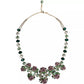 Dolce & Gabbana Gold Brass Link Chain Rose Petal Crystal Necklace Womens Necklace