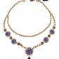 Dolce & Gabbana Gold Tone Floral Crystals Purple Embellished Womens Necklace