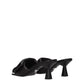 Prada Black Leather Platform Sandals