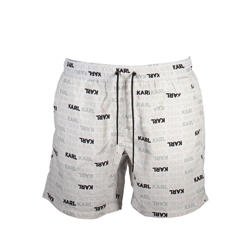 Karl Lagerfeld White Polyester Men's Swim Trunks Mens Shorts