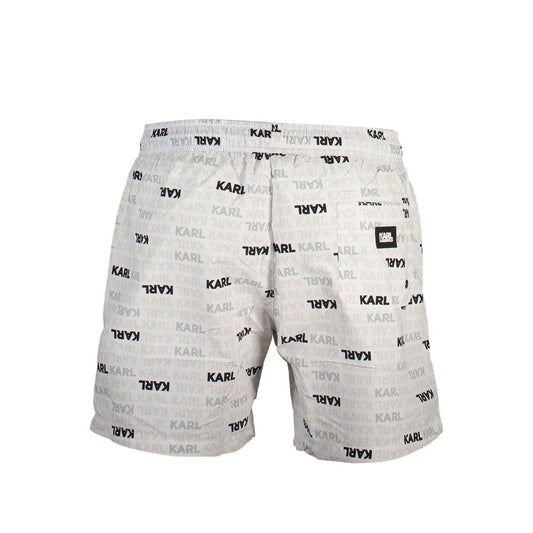 Karl Lagerfeld White Polyester Men's Swim Trunks Mens Shorts
